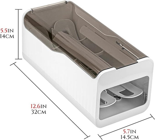 Jankings Press-Roll Egg Tray – Clear Stackable PP Egg Organizer with Auto Rolling Dispenser for Fridge & Kitchen, Portable, Shock-Proof Egg Storage