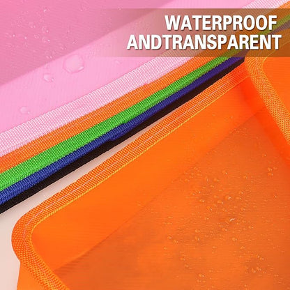 Plastic Expanding File Folder, Transparent envelopes with Snap Closure, No Dividers, Large Capacity, Fit Letter/A4 Size (Orange)
