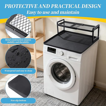 BALAPET Washer Dryer Countertop with Adjustable Shelf, Expandable Washer and Dryer Countertop with Non-Slip Mat, Universal Fit Large Space Laundry Room Organization(23.6x8.6x7in)