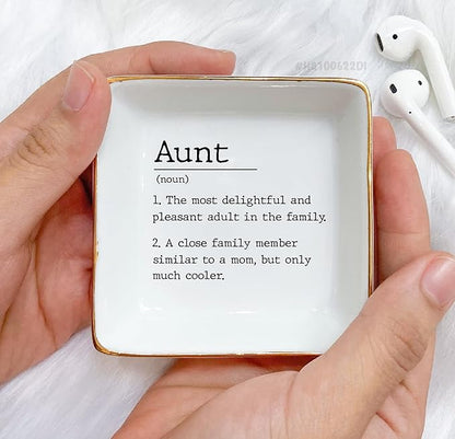 HatafaFurni Aunt Gift, Ring Dish, Jewelry Dish, Jewelry Storage, Mothers Day Gifts, Auntie Gift, Present For Auntie, Auntie Birthday Gift, Gift for Aunt From Niece and Nephew, Gift For Sister…