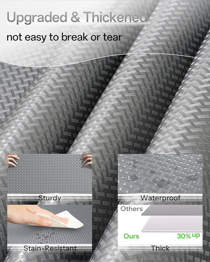 Shelf and Drawer Liner for Kitchen Cabinet, Non-Adhesive 24in x 120in Waterproof Contact Paper Refrigerator Liners Thickened Durable EVA Material Non Slip Mat for Dresser Cupboard Pantry Protector