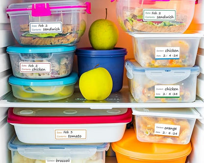 300 PCS Removable Freezer Labels, 1 x 3 Inch Food Labels to Write on Food Storage Stickers Date Label, Waterproof Oil Resistant Canning Labels Jar Labels Freezer Paper Label, Clean Leaves No Residue
