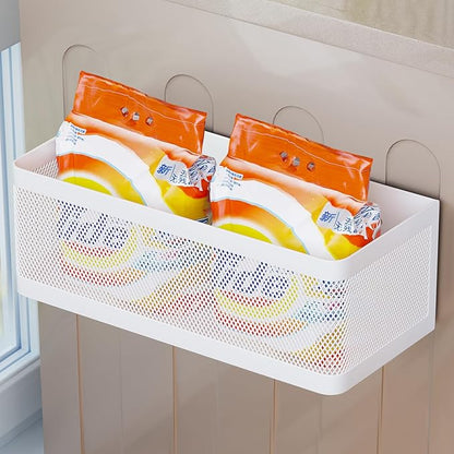 Magnetic Shelf for Washing Machine Magnetic Organizer for Laundry Washing Machine Shelf Hanging Basket Storage Magnetic Fridge Shelves Spice Rack for Refridgerator (White, L13.78in*W5.12in*H3.94in)