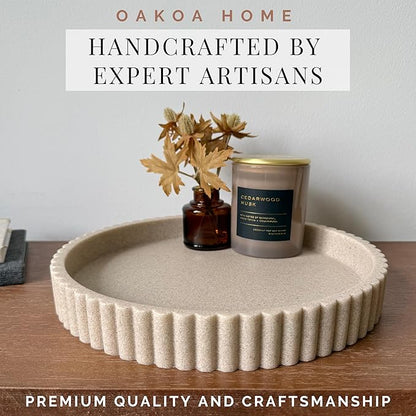 OAKOA Decorative Tray for Decor - Coffee Table Tray for Living Room - Round Tray for Home Decor - Coffee Table Decor Centerpiece - Modern Minimalist Centerpiece