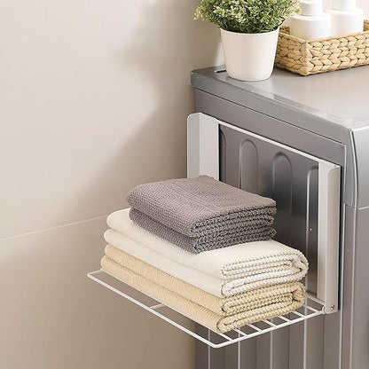 Magnetic Shelf for Washing Machine Magnetic Organizer Shelf for Laundry Hanger Organizer Washing Machine Shelves Magnetic Fridge Shelves for Laundry Bathroom Kitchen RV White