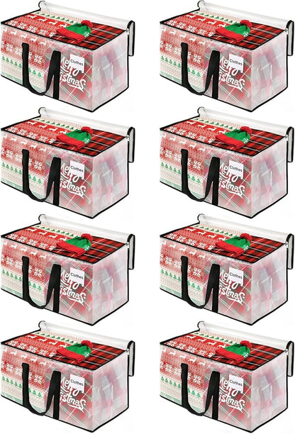BlissTotes 8-Pack Heavy Duty Extra Large Clear Moving Bags (125L)