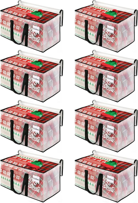 BlissTotes 8-Pack Heavy Duty Extra Large Clear Moving Bags (125L)