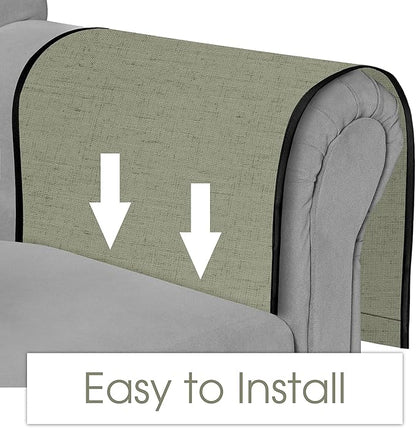 Joywell Remote Holder for Recliner Armchair Caddy Couch Armrest Non Slip Sofa Arm Chair Caddie with 6 Pocket for Magazine, Tablet, Phone, iPad, Think Linen, Sage Green