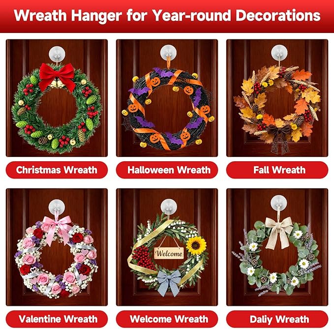 GMYOO Suction Cup Hooks for Shower, Bathroom,Glass Windows,Tile – Towel, Loofah, No-Drill Wreath Hanger for Front Door Waterproof Hook Hold,Silver 4packs