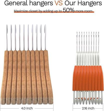 MLKJHHI 60 Pack Heavy Duty Plastic Hangers, Non Slip Clothes Hangers with Rubber Pads and 360° Hook - Thin Space Saving Hanger, Closet Organizer for Shirt, Pants, Suit, Skirt, Coat - Orange