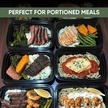 28 oz 50 Pack Meal Prep Containers BPA Free Leakproof Stackable Food Storage Containers with Lids, Microwave & Dishwasher Freezer Safe Reusable To Go Containers Bento Box Style Take Out Clear Plastic