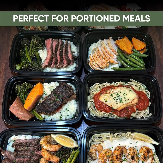 16 oz 150 Pack Meal Prep Containers BPA Free Leakproof Stackable Food Storage Containers with Lids, Microwave & Dishwasher Freezer Safe Reusable To Go Containers Bento Box Style Take Out Clear Plastic
