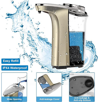 PZOTRUF Automatic Soap Dispenser, Touchless Dish soap Dispenser 17oz/500ml with Upgraded Infrared Sensor, 5 Adjustable Soap Dispensing Levels, Liquid Hand soap Dispenser for Bathroom & Kitchen