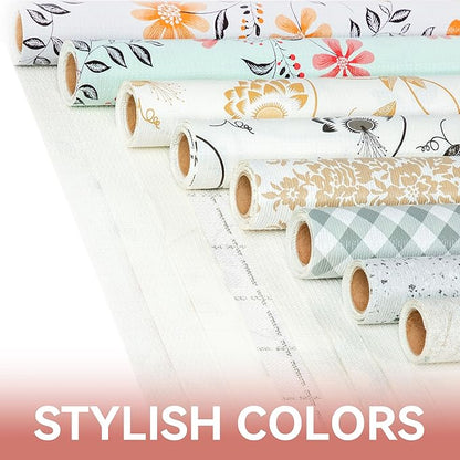 Shelf Liner, Non Adhesive Daisy Floral Printed Cabinet Liner for Pantry Drawer, Strong Grip Non Slip, Shelf Liners for Kitchen Cabinets Organization 12 Inch x 10 FT (6 Rolls) Signature Delivery