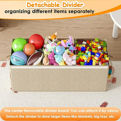 Extra Large Toy Box Chest with Lid, Kids Toy Storage Organizer for Boys Girls, Big Toy Bin Basket Extra Large Toy Storage Box for Living Room Playroom Nursery (40" x14" x16")