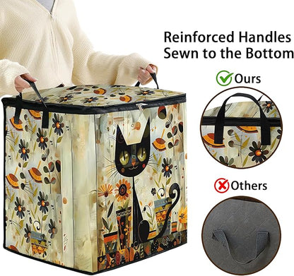 Dawuyu king comforter storage bag,clothes,blanket,bedding,pillow quilt organizer for closet,fabric moving bags with portable handles and zipper 95L(2pack)