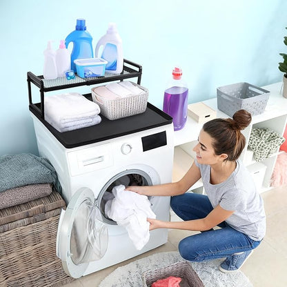BALAPET Washer Dryer Countertop with Adjustable Shelf, Expandable Washer and Dryer Countertop with Non-Slip Mat, Universal Fit Large Space Laundry Room Organization(23.6x8.6x7in)