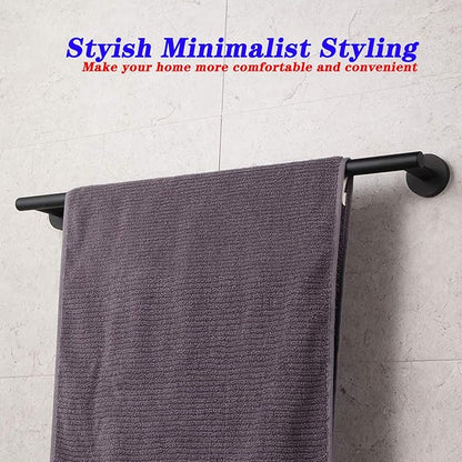 GERZWY Bathroom Towel Bar 24" Stainless Steel Towel Bar Matte Black Contemporary Style Wall Mount for Bath Kitchen AG1101C60-BK