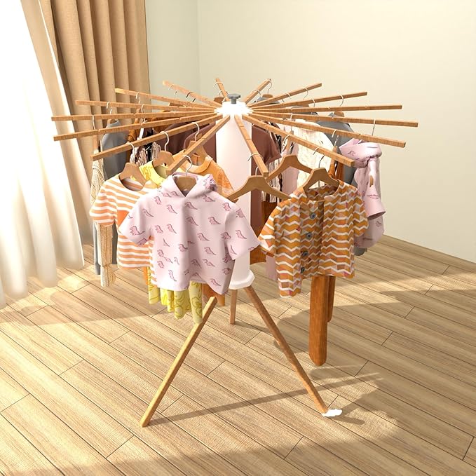 Tripod Clothes Drying Rack, Garment Rack Portable and Foldable Space Saving Laundry Drying Rack - Drying Rack Clothing Floor Folding Balcony Bedroom Household