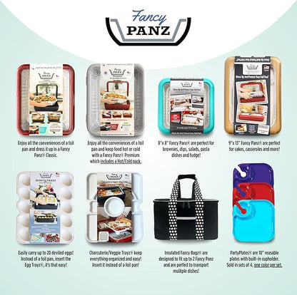 Fancy Panz Deviled Egg Trayz - Holds 20 Eggs - Deviled Egg Container Fits Classic/Premium Fancy Panz Elevated Food Serving Tray - Portable Eggs Carrier with Lid - Made in The USA Hosting Essentials