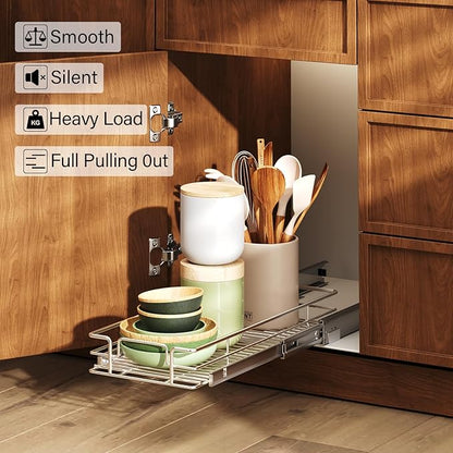LOVMOR Pull Out Cabinet Organizer and Storage 5½" W x 21½" D, Slide Out Shelves for Kitchen Cabinets