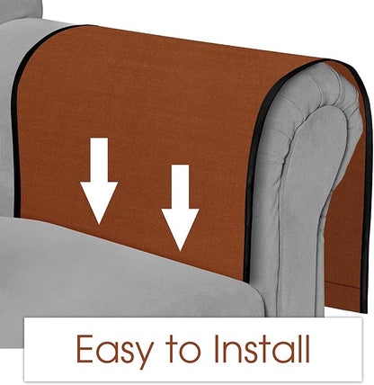 Joywell Remote Holder for Recliner Armchair Caddy Couch Armrest Non Slip Sofa Arm Chair Caddie with 6 Pocket for Magazine, Tablet, Phone, iPad, Think Linen, Terracotta