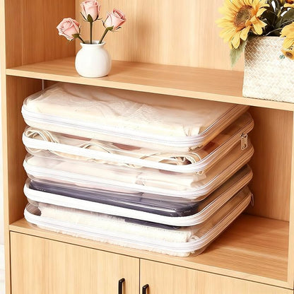 3PCS Clear Hard Shell Zipper Case,Toy Organizers and Storage Box,Clear Toiletry Cosmetic Case,Travel Makeup Bags, Diaper Bag Organizer,Pencil Case,Stackable Portable Transparent Zipper Pouches White-L