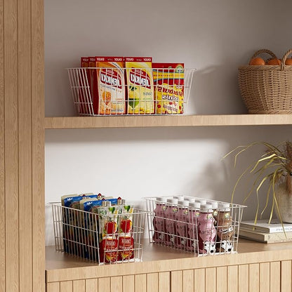 SANNO 15.7in Freezer Baskets Bins - Freezer Storage Containers Organizer for Office, Bathroom, Pantry