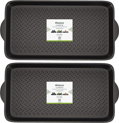 Matace 2 Pack Rubber Small Boot Tray for Entryway,Boot Mat,Shoe Tray,Shoe Mat for Indoor and Outdoor Use, 27.95"x 15.74" (Pack of 2)