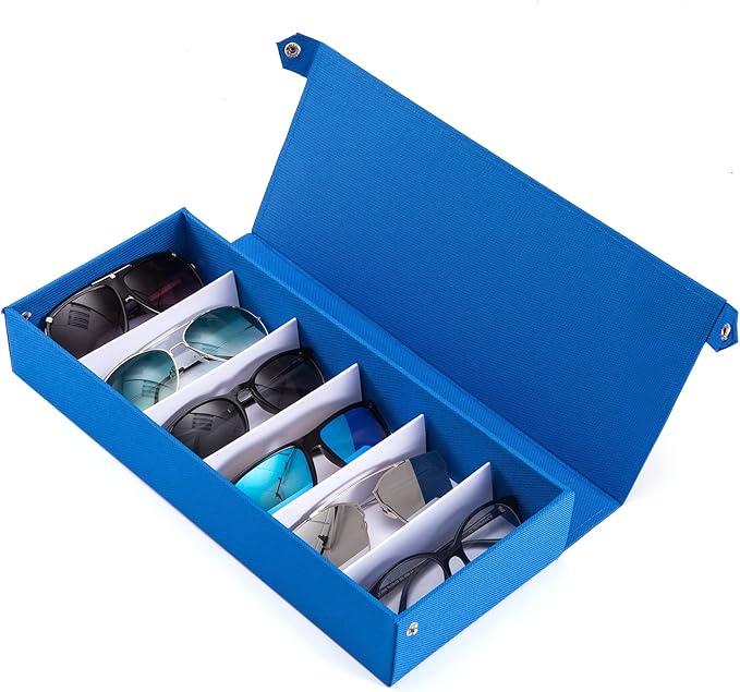 TRIUMPH VISION Sunglasses Organizer Storage Eyeglasses Holder - Multiple Glasses Case Box Eyewear Case with Lid