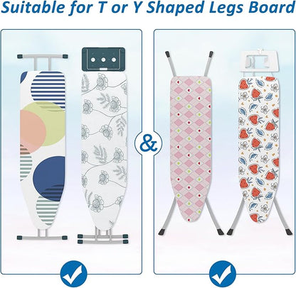 efluky Ironing Board Hanger Wall Mount with Removable Hooks, Ironing Board Holder Organizer Compatible with T/Leg & Y/Leg Ironing Boards, Space Saving Laundry Room Storage, 12.59"x5.9"x2.36", White