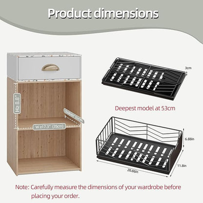 NETEL Pull Out Cabinet Organizer, 4 Pack No Drill Slide Out Drawers for Kitchen Cabinets, Metal Pantry Pull Out Shelves, Kitchen Cabinet Organizer, Pull Out Home Organizers,11.8"W X 20.86"D X 6.9"H