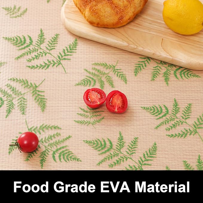 Cooyes Shelf Liner Drawer Liners, Shelf Liners for Kitchen Cabinets, Non-Adhesive Cabinet Liner, EVA Waterproof Non-Slip Refrigerator Liners for Kitchen Drawers（23.6" W x 118" L）
