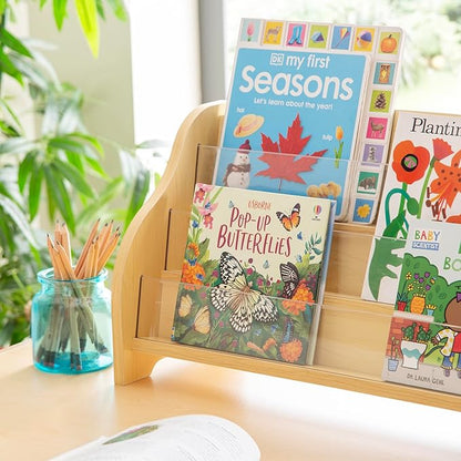 Guidecraft Tabletop Book Display: Book Shelf Display Rack for Kids Room