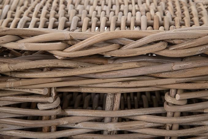 Rectangular Underbed Storage Bin with Lid Rattan Basket for Clothes, Blankets Pillows Lightweight Wicker Storage Unit 7 in. H x 21 in. L x 15 in. W - from Kouboo