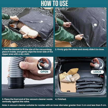 TAILI 5 Pack Outdoor Vacuum Storage Bags, Travel Compression Bags (39x29 inch), Tear-Proof Vacuum Seal for Camping, Cushion, Clothing, Waterproof, Wearproof, Punctureproof