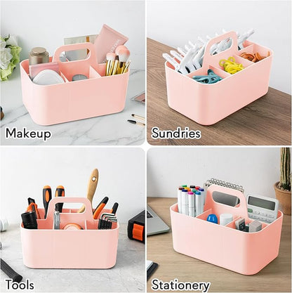 Tiawudi 2 Pack Caddy Organizer with Handle, Portable Plastic Caddy, Storage Organization for Cleaning, Bath, Makeup, Art, Craft, Stationery, Classroom and Office, Tote Organizer