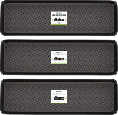 Matace 3 Pack Rubber Extra Large Shoe Tray for Entryway,Long Boot Tray,Slim Boot Mat for Indoor and Outdoor Use,16x55 in, Rectangular (Pack of 3)