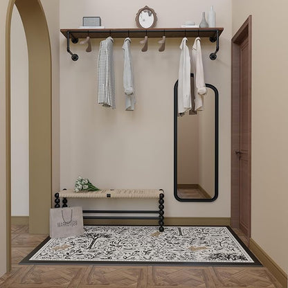 Clothes Rack 60in, Wall Mounted Garment Racks with Real Wood Shelf, Heavy Duty Hanging Clothes Rack, Multi-Purpose Hanging Rod, Space-Saving Closet Storage