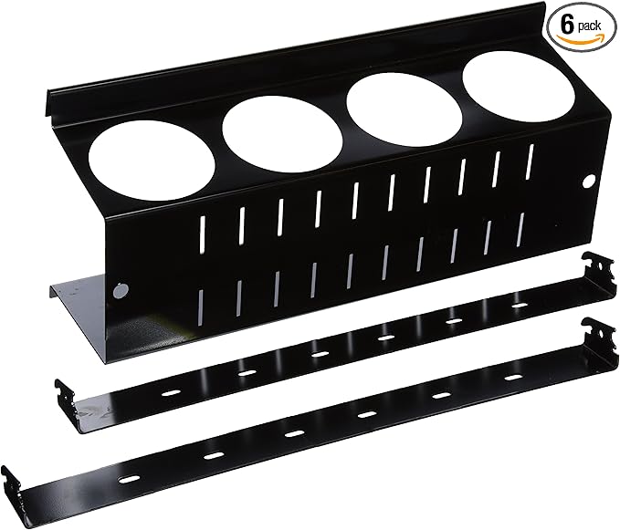 Wall Control Pegboard Spray Can Holder Bracket and Aerosol Can Organizer Pegboard and Slotted Tool Board - Black (Pack of 6)
