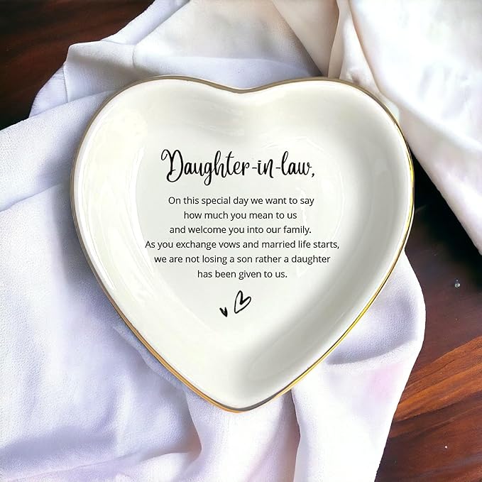 HatafaFurni To My Daughter Ring Dish Gift, Ring Dish For Bride From Mother in law, Women Jewelry Dish, Daughter Birthday Gift, Daughter In Law Gifts, Son Trinket Tray for Men (Daughter in law)