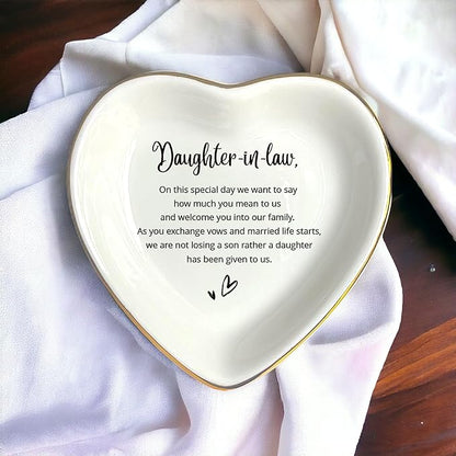 HatafaFurni To My Daughter Ring Dish Gift, Ring Dish For Bride From Mother in law, Women Jewelry Dish, Daughter Birthday Gift, Daughter In Law Gifts, Son Trinket Tray for Men (Daughter in law)