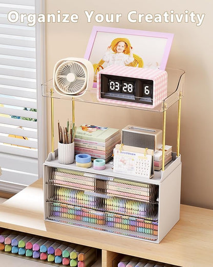 Anylady Bathroom Organizers and Storage, Makeup Organizer (Sturdy Durable Attractive), Ideal for Vanity, Countertop, Counter, Perfume, Skincare, Cabinet, Cosmetic, Dresser Organizer (White)