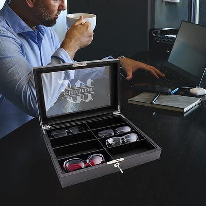 My Personal Memories Custom Personalized Multiple Sunglasses, Eyeglass, Eyewear Cases Organizer Box, 8 Slots