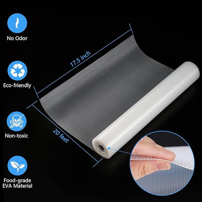 Shelf Liner Non Slip Cabinet Liners Non Slip Waterproof Food-grade EVA Material Kitchen Liners for Cabinets and Drawers,Kitchen Cabinet Liners for Shelves and Bathroom(17.5 inches x 20 Feet x 2 Rolls)