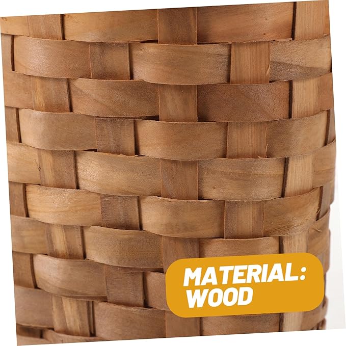 HEALLILY Woven Hanging Storage Baskets Wood Organizer for Kitchen Bathroom Bedroom Wall Mountable Natural Storage Bins for Cosmetics Kitchenware and Daily Essentials Carbonized Finish