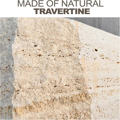 Koville Roman Travertine Tray, 12x8 Coffee Table Vanity/Decorative Tray for Jewerly, Watch, Perfume Candle Storage for Bedroom/Bathroom/Kitchen Countertop