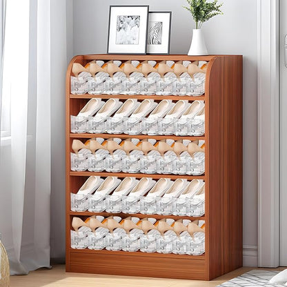 Shoe Slots Organizer,30 Pack Transparent Shoe Stacker Adjustable Shoe Slot Organizer Space Saver Shoe Rack Holder Shoe Storage Organizers for Closet,Transparent