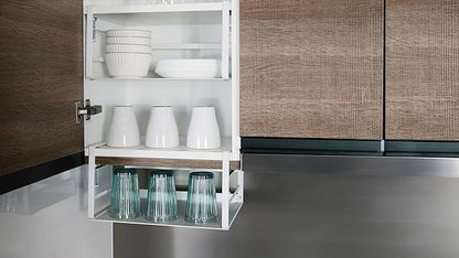Nxconsu 2Pack Under Shelf Storage Basket Organizer Hanging Holder for Kitchen Cabinet Pantry Cupboard Closet Desk Bookshelf Organization Space Saver Heavy Duty Slide-in Adjustable Mounting Clamp White