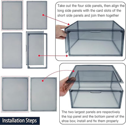 3BBYJL 12 Pack Shoe Boxes Size 13 Acrylic Shoe Organizer Clear Storage Box Plastic Stackable Sneaker Display Case with Magnetic Lids